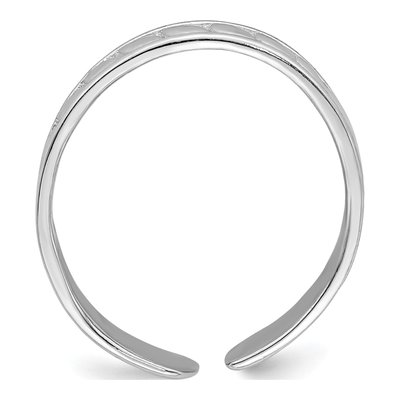 14K White Gold Adjustable Leaf Toe Ring – view 3