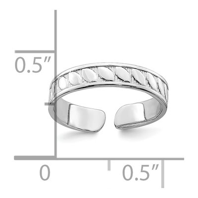 14K White Gold Adjustable Leaf Toe Ring – view 4