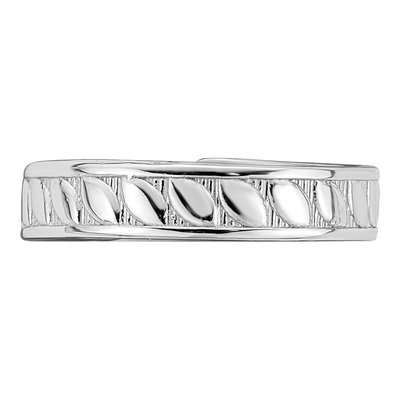 14K White Gold Adjustable Leaf Toe Ring – view 6