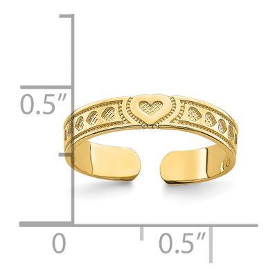 14K Yellow Gold Heart Toe Ring – view 4
