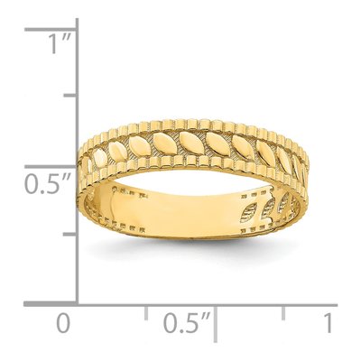 14K Yellow Gold Leaf Engraved Thumb Ring – view 4