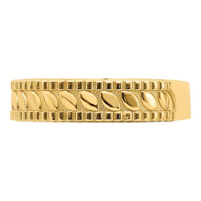 14K Yellow Gold Leaf Engraved Thumb Ring – view 5