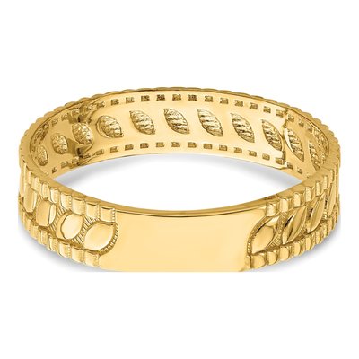 14K Yellow Gold Leaf Engraved Thumb Ring – view 7