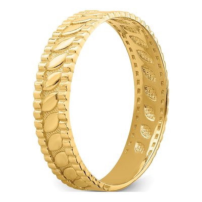 14K Yellow Gold Leaf Engraved Thumb Ring – view 8