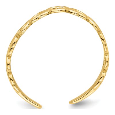 14K Yellow Gold Hearts Toe Ring – view 3