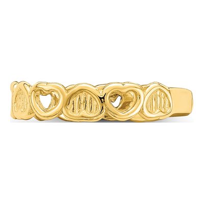 14K Yellow Gold Hearts Toe Ring – view 5