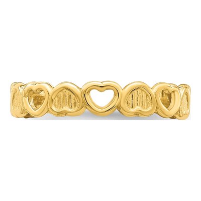 14K Yellow Gold Hearts Toe Ring – view 6