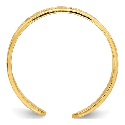 14K Yellow Gold Star Moon Adjustable Toe Ring – view 3