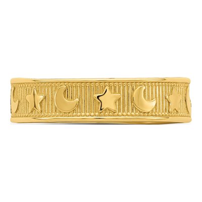14K Yellow Gold Star Moon Adjustable Toe Ring – view 6
