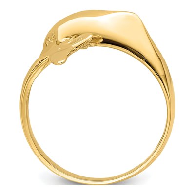 14K Yellow Gold Dolphin Bypass Ring – view 3