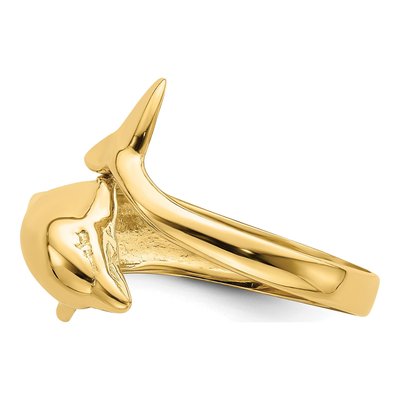 14K Yellow Gold Dolphin Bypass Ring – view 5