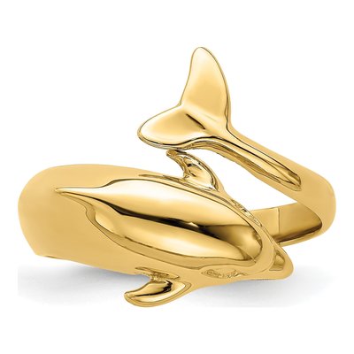 14K Yellow Gold Dolphin Bypass Ring – view 6