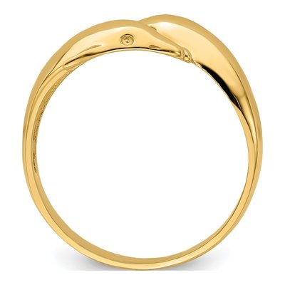 14K Yellow Gold Double Dolphin Bypass Ring – view 3