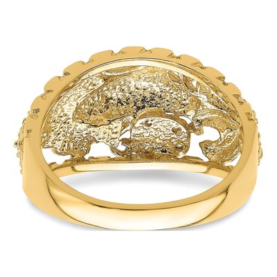 14K Yellow Gold Dolphin Sand Dollar Ring – view 7