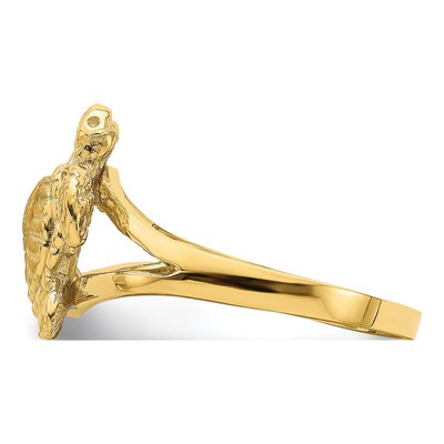 14K Yellow Gold Textured Sea Turtle Ring – view 5