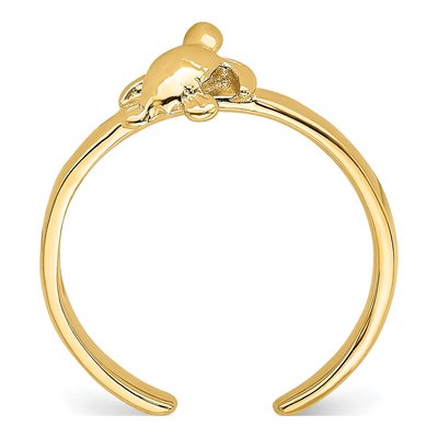 14K Yellow Gold Adjustable Sea Turtle Toe Ring – view 3
