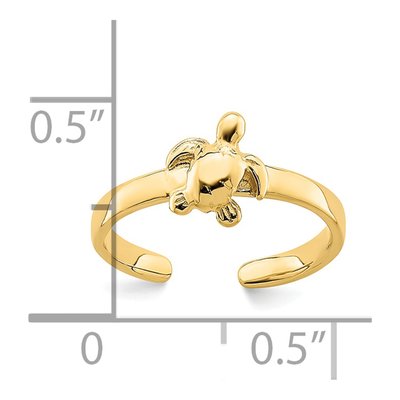 14K Yellow Gold Adjustable Sea Turtle Toe Ring – view 4