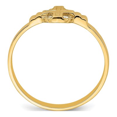 14K Yellow Gold Cross Circle Ring – view 3