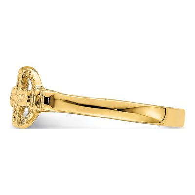 14K Yellow Gold Cross Circle Ring – view 5