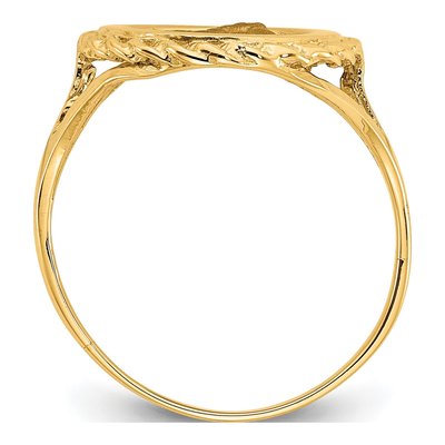 14K Yellow Gold Angel Coin Ring – view 2