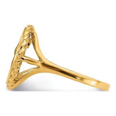 14K Yellow Gold Angel Coin Ring – view 4