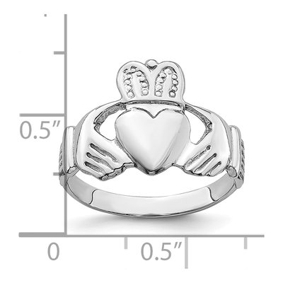 14K White Gold Claddagh Ring – view 4