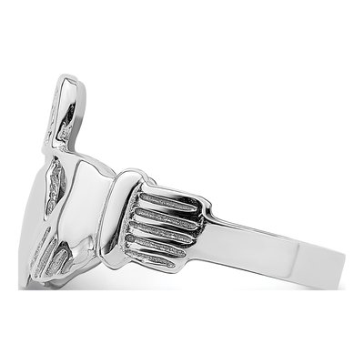 14K White Gold Claddagh Ring – view 5