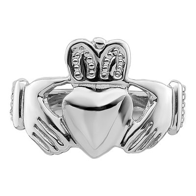 14K White Gold Claddagh Ring – view 6