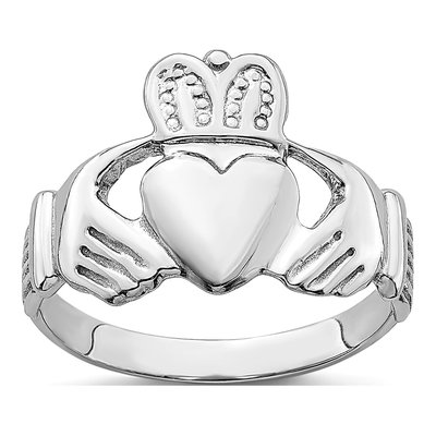 14K White Gold Claddagh Ring