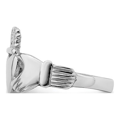 14K White Gold Claddagh Ring – view 5