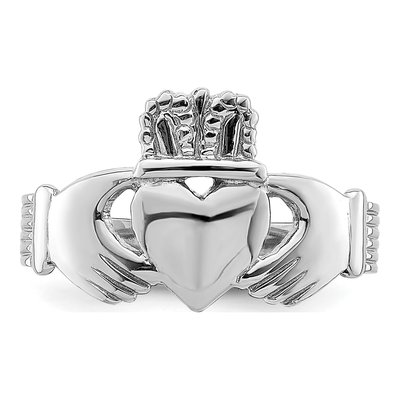 14K White Gold Claddagh Ring – view 6