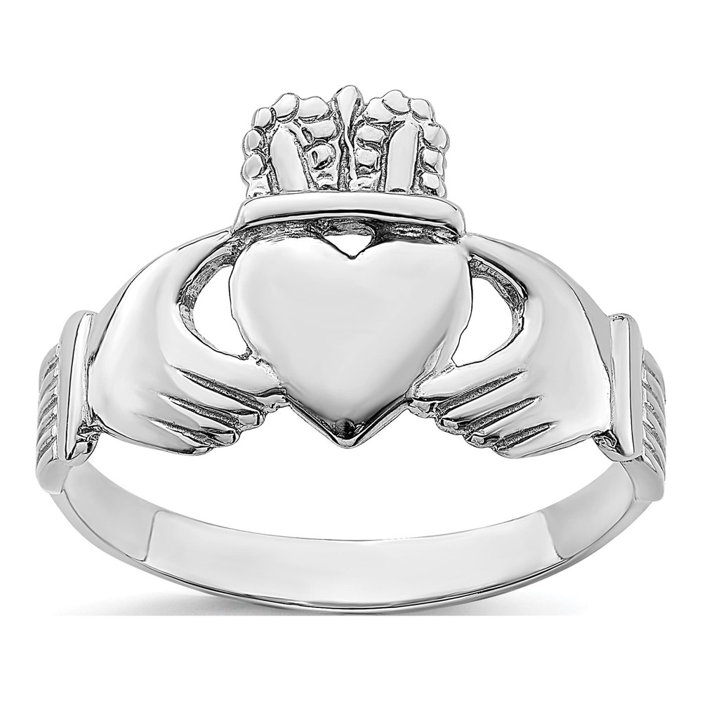 14K White Gold Claddagh Ring
