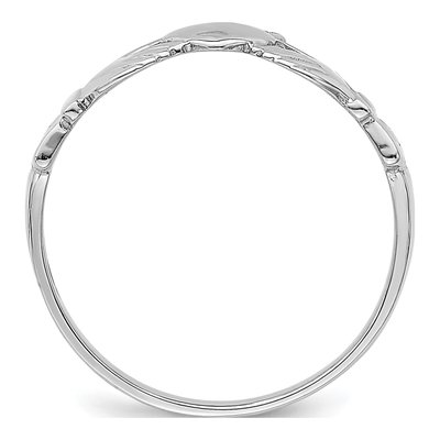 14K White Gold Claddagh Ring – view 3