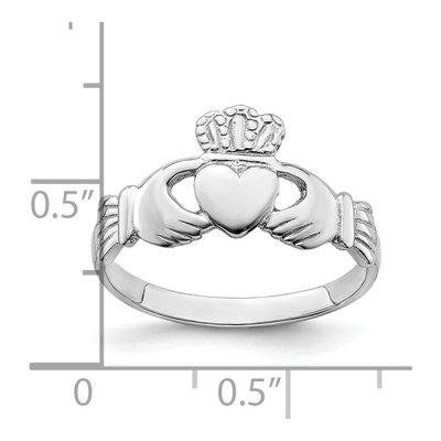14K White Gold Claddagh Ring – view 4