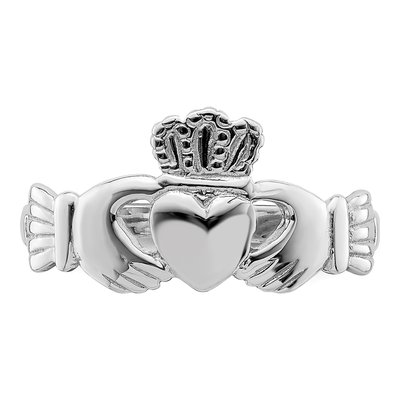 14K White Gold Claddagh Ring – view 6