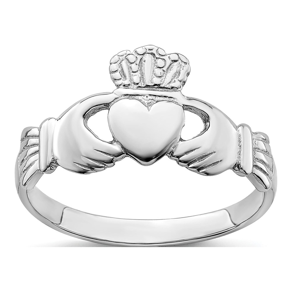14K White Gold Claddagh Ring
