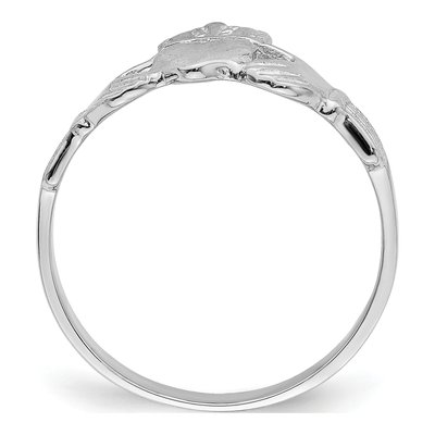 14K White Gold Claddagh Ring – view 3