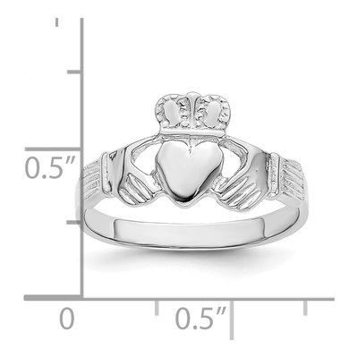 14K White Gold Claddagh Ring – view 4