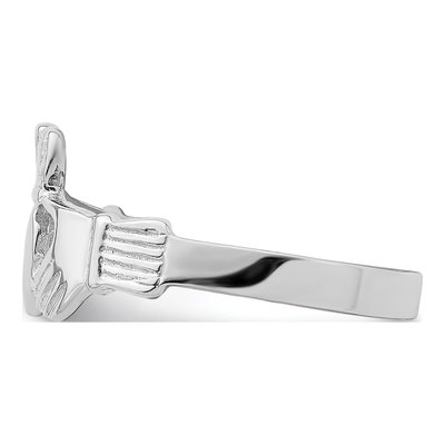 14K White Gold Claddagh Ring – view 5