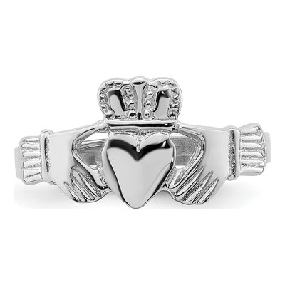 14K White Gold Claddagh Ring – view 6