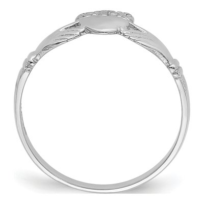 14K White Gold Claddagh Ring – view 3