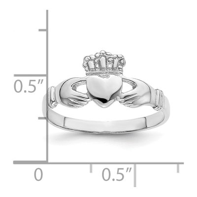 14K White Gold Claddagh Ring – view 4