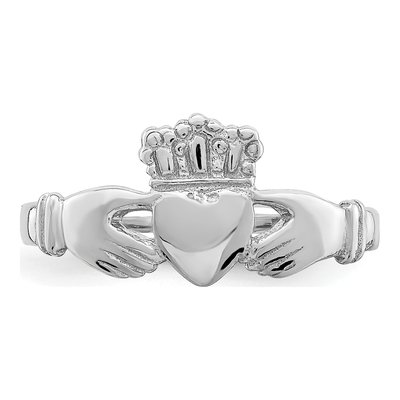 14K White Gold Claddagh Ring – view 6