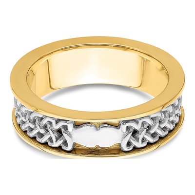 Men's 14K Two-Tone Gold 6.7mm Claddagh Band – view 7