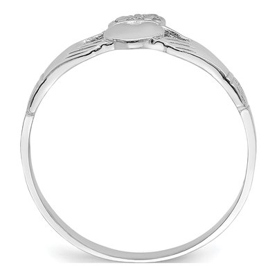 14K White Gold Claddagh Ring – view 3