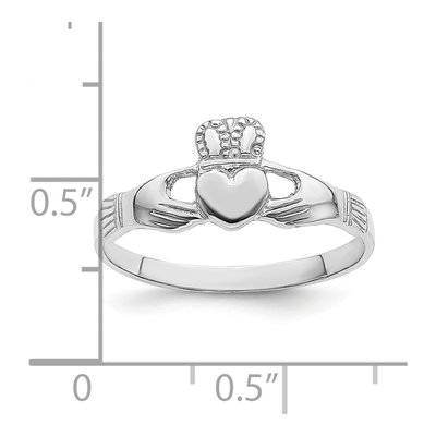 14K White Gold Claddagh Ring – view 4