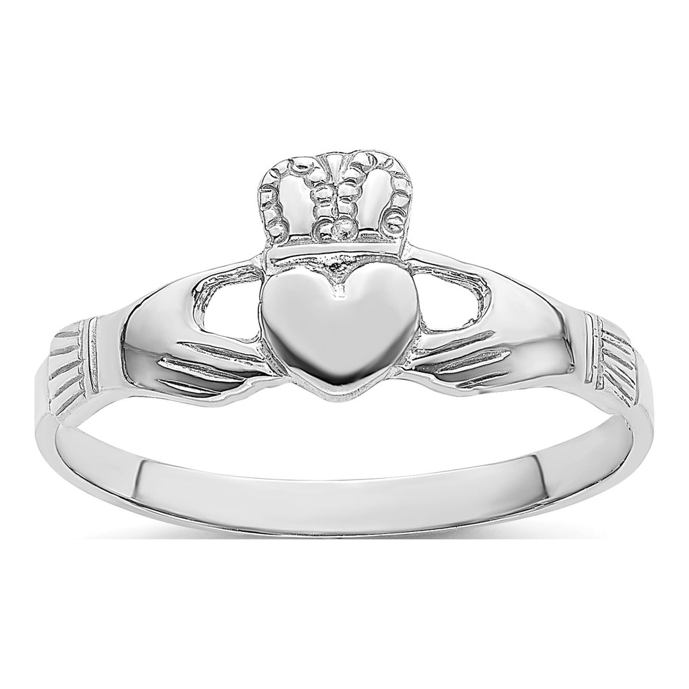 14K White Gold Claddagh Ring