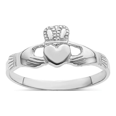 14K White Gold Claddagh Ring