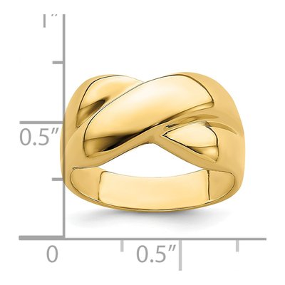 14K Yellow Gold Crisscross Dome Ring – view 4