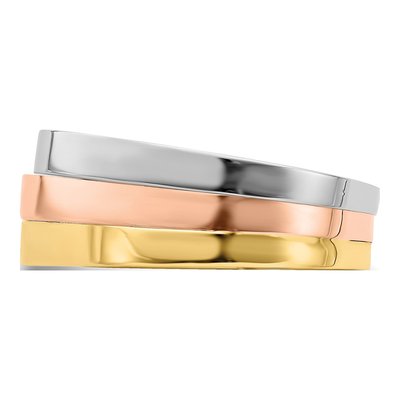 14K Tri-Color Gold Triple Peaked Top Ring – view 5